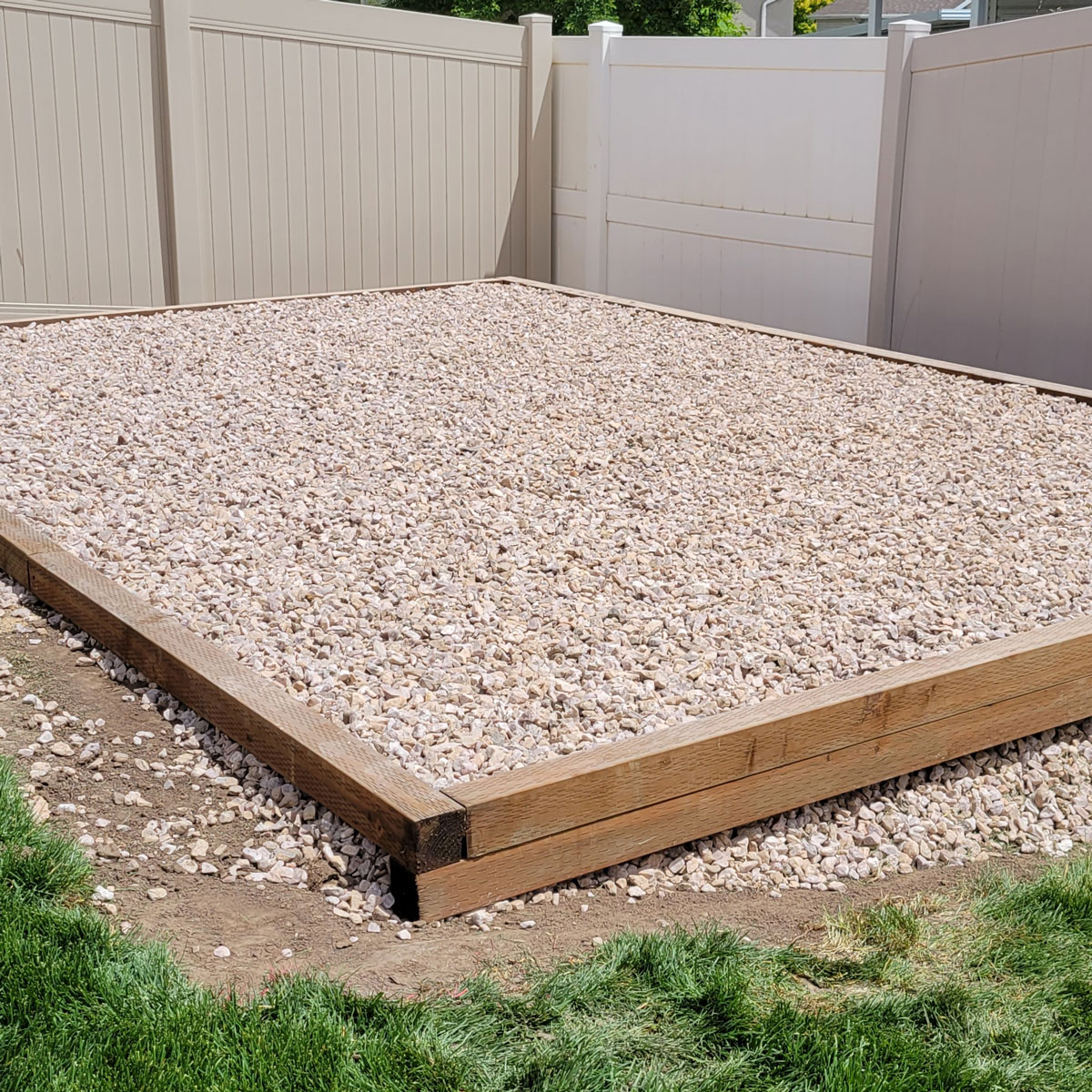 gravel pad for storage shed